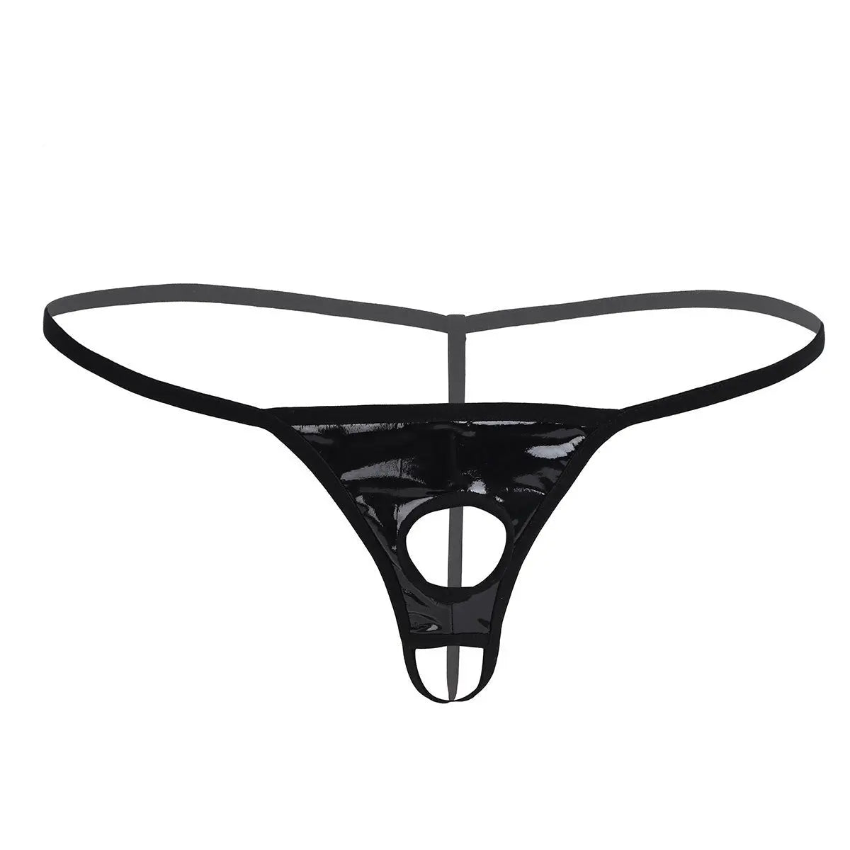 Metallic Black Patent Patent/Thong