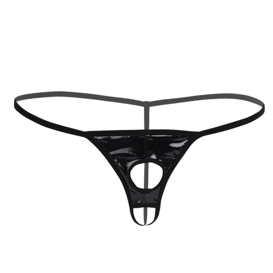 Metallic Black Patent Patent/Thong